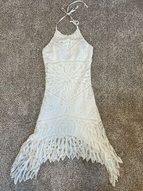 Sue Wong Ivory Fairy Halter Dress